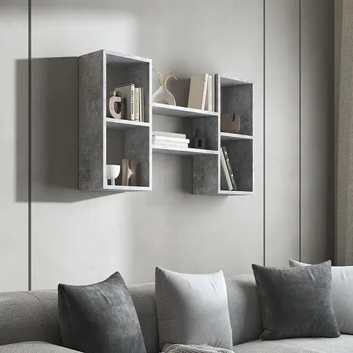 Навесная полка Vays M-11 с нишами для книг и декора ЛДСП 100x18x60 см для гостиной спальни кабинета - фото 9