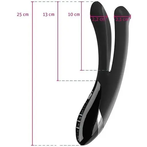 Вібратор подвійний з електростимуляцією Mystim Tingling Aparte eStim Black - фото 5
