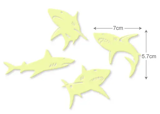 Набор светящихся в темноте наклеек 4M Sharks Акулы 00-05940 Набор люминесцентных наклеек - фото 5