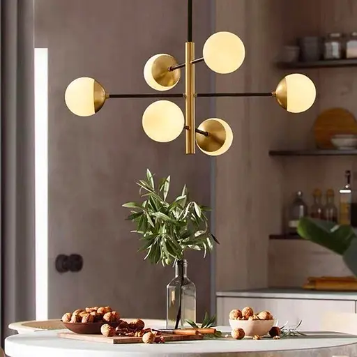 Люстра на 6 плафонів із латунною фурнітурою Line.F YG 8132-6 - фото 7