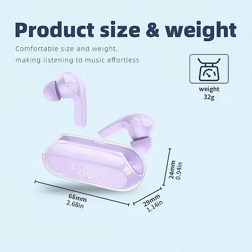 Беспроводные TWS наушники Hoco EW39 вакуумные purple - фото 3