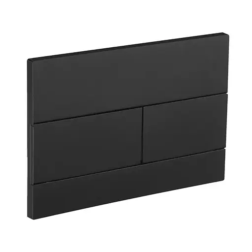 Панель змиву Koer KT-0603-05 240x160x10mm пластикова, кнопка лінійна KR5320, Чорний матовий - фото 1