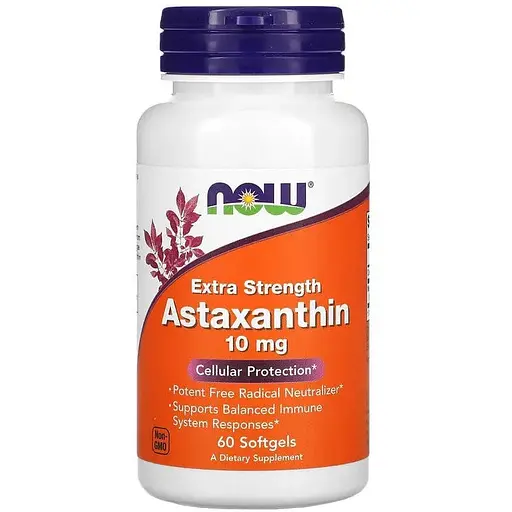 Натуральна добавка Now Astaxanthin 10 mg 60 капсул - фото 1