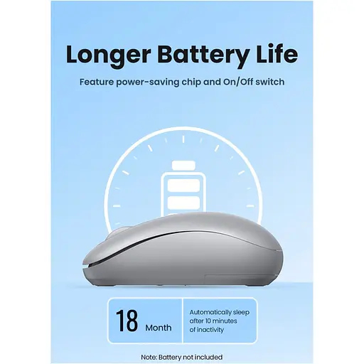 Мишка Ugreen MU105 Wireless Gray (90669) - фото 12