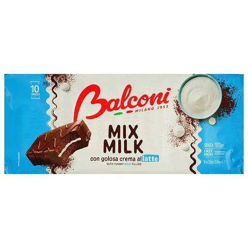 Мини бисквиты Balconi Mix Milk под шоколадной глазурью со сливками 350 г