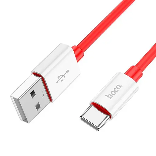 Кабель Hoco Type-C Magic silicone charging data cable X87 1 метр красный - фото 1