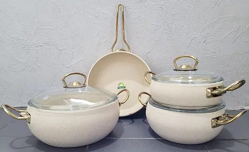 Набор посуды Casa Royal Gold Beaty G-UKR2020 с покрытием Bio Granit Cлоновая кость - фото 3