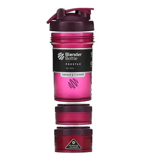 Шейкер спортивный BlenderBottle ProStak 22oz/650 мл с 2-мя контейнерами Plum (PS 22oz Plum) - фото 2