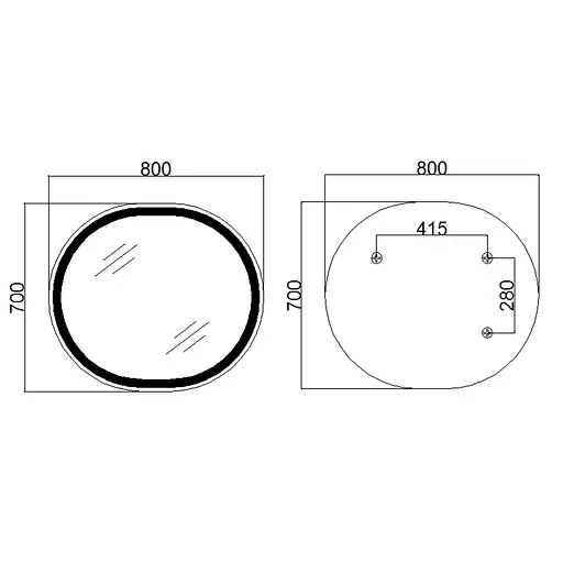 Дзеркало Qtap Gemini 800x700 з LED-підсвічуванням Touch, з антизапотіванням, з димером температури кольору (3000-6500K) Reverse QT2578R8071W - фото 2