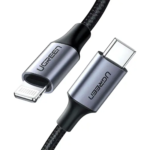 Кабель Ugreen USB 2.0 Type-C M-Lightning M, 1 м, (20V/3A), (60W) Чорний, US304 - фото 2