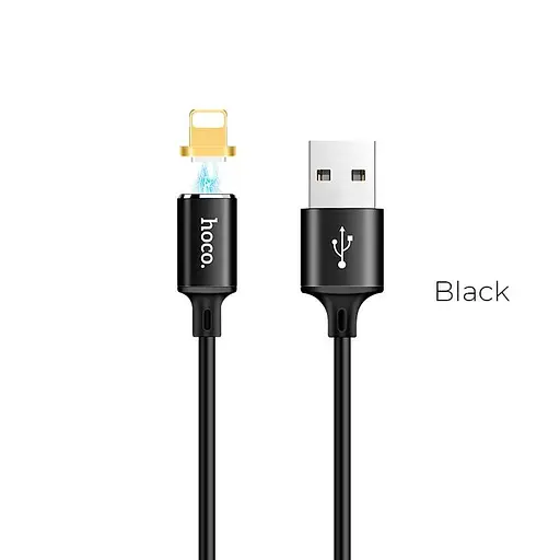 Кабель Hoco lightning магнитный U28, 1.2 м черный - фото 1