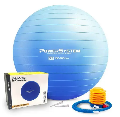 М'яч для фітнесу (фітбол) Power System PS-4011 Ø55 cm PRO Gymball Blue (PS-4011_55cm_Blue) - фото 1