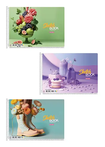 Комплект 3шт. альбомов для рисования. Альбом Школярик А4 30 л. 100г/м2 8508 4823088244038 - фото 1