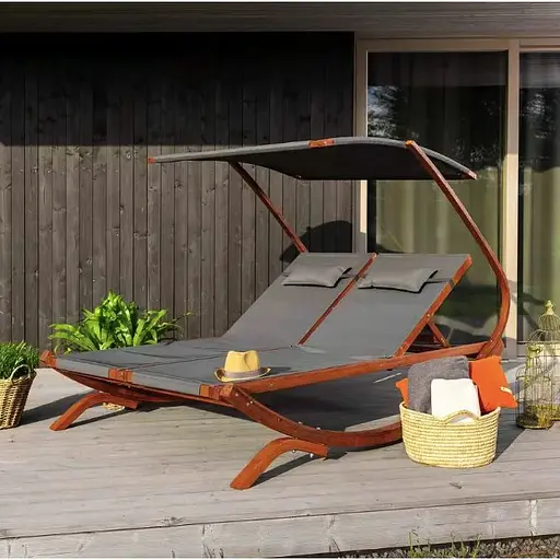 Садовый шезлонг Di Volio Pionza двухместный серый - фото 5