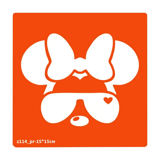 Трафарет для био-тату Минни Маус Fresh Tattoo z114_pr-15*15см, размер 15х15см - фото 1