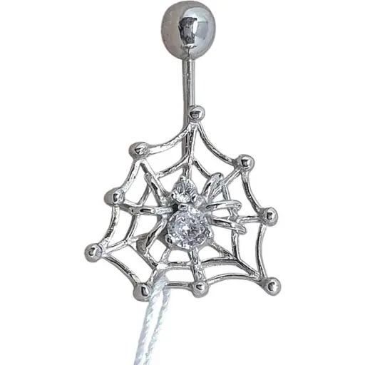 Срібна сережка для пірсингу пупка Ірій. 6008