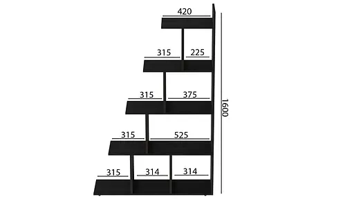 Этажерка Ferrum-decor Стелла 1600x1020x300 Черный металл ДСП Сосна Кембра (FRD-105494) - фото 4