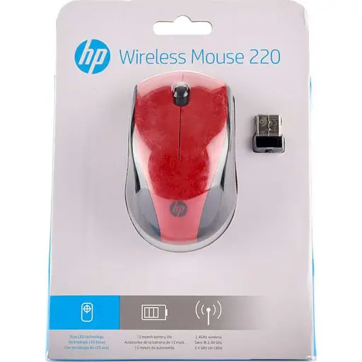 Мышь HP Wireless Mouse 220 Red 1600 dpi Wireless Mouse 220 Red (7KX10AA) - фото 3
