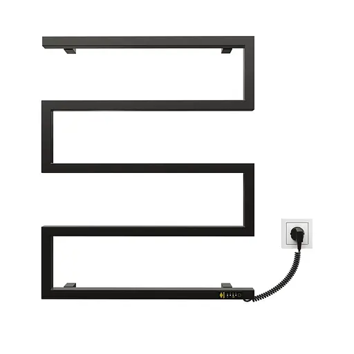 Електрична рушникосушарка Kosser Зета 685x550 ER ЗЗ02ER, Чорний матовий, Праве - фото 2