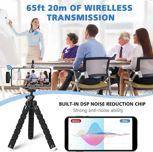 Бездротовий мікрофон BALORIZ для iPhone iPad, комплект Vlog, TikTok, Live, Facebook, YouTube, інтерв'ю та запис, без програми - фото 4