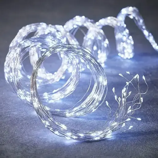 Новогодняя конусная гирлянда 3 м 20 нитей 600 LED лампочек Белый - фото 4