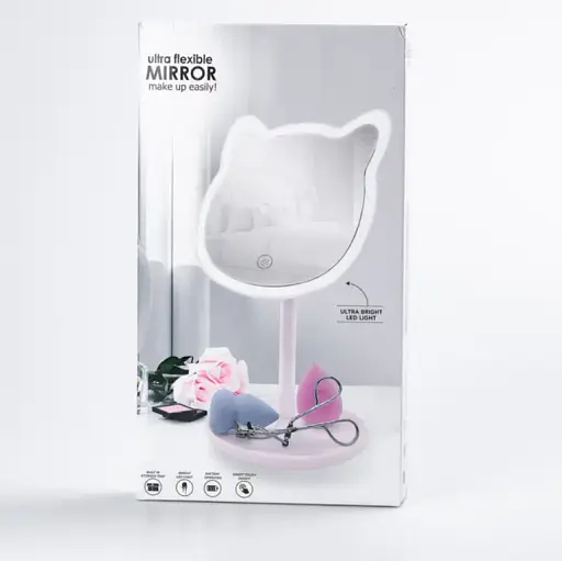 Дзеркало косметичне Salon Professional настільне у формі котика з LED підсвіткою 40 діодів - фото 2