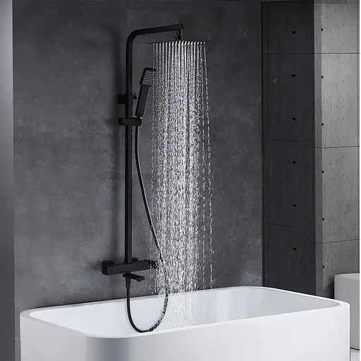 Душова система з виливом Imex Fiyi чорний матовий BDF016-B/NG, Чорний матовий - фото 2