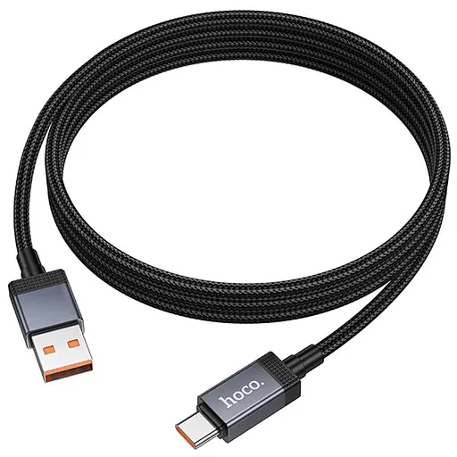 Дата кабель Hoco X118 Generous with display USB to Type-C 5A (1m) Black - фото 5