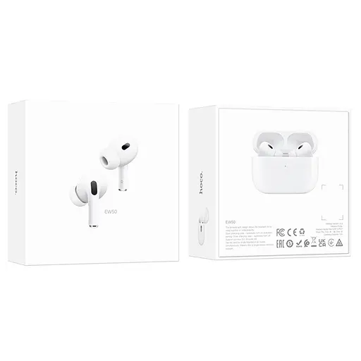 Навушники бездротові Hoco TWS EW50 вакуумні білий - фото 8