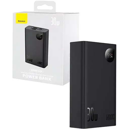Повербанк Baseus Adaman 2 Metal Digital Display Power Bank 30W 20000 mAh Black