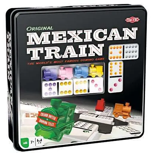 Настільна гра Tactic Мексиканський Поїзд (у метал. коробці) (Mexican Train) (54005) - фото 1