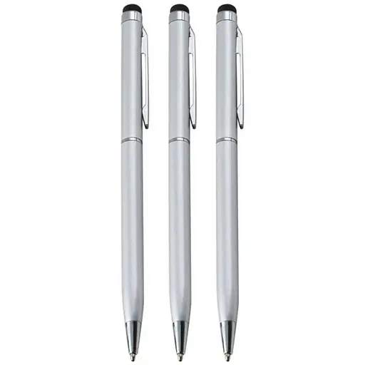Стилус-ручка для ємнісних екранів, сріблястий (комплект 3 шт.)