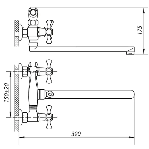 Змішувач для ванни Zerix D4Q 722 ZX0214 Хром - фото 2