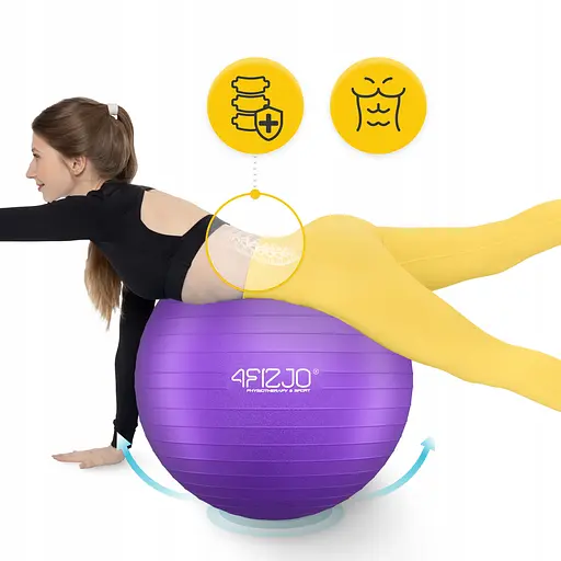 М'яч для фітнесу (фітбол) 4FIZJO 75 см Anti-Burst Violet (P-5905973404815) - фото 5