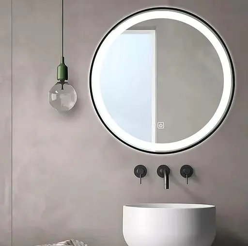 Зеркало Dusel DE-M2071D 80 см с часами, Белый - фото 4