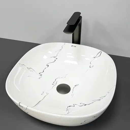 Умивальник VBI Bergamo S marmo накладний VBI-012502, Мармур - фото 3