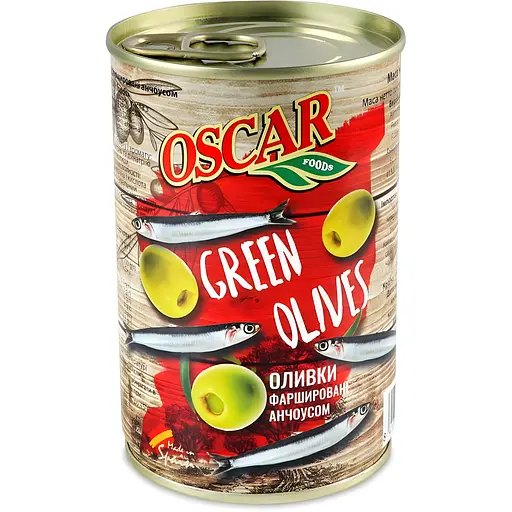 Оливки Oscar з анчоусом 300 г