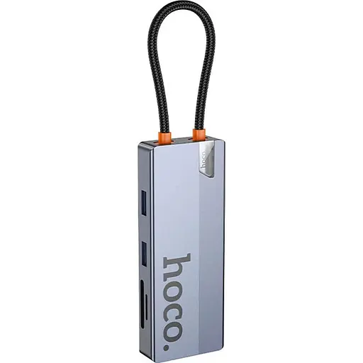 USB-хаб Hoco HB52 Wow 8-in-1 Deep Space Gray [140640] - фото 5