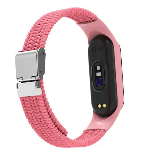 Ремешок Braided Buckle Mi Band 3/4/5/6/7 Розовый (09) - фото 2