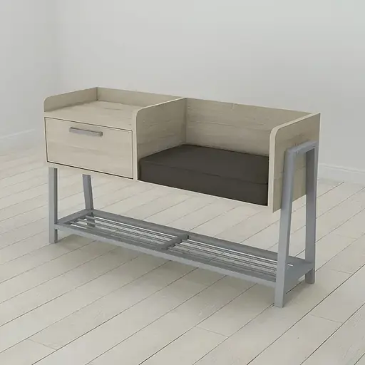 Банкетка з тумбочкою Ferrum-decor Бланка 540x1000x320 метал Сірий ДСП Сонома 16 мм (FRD-103041)