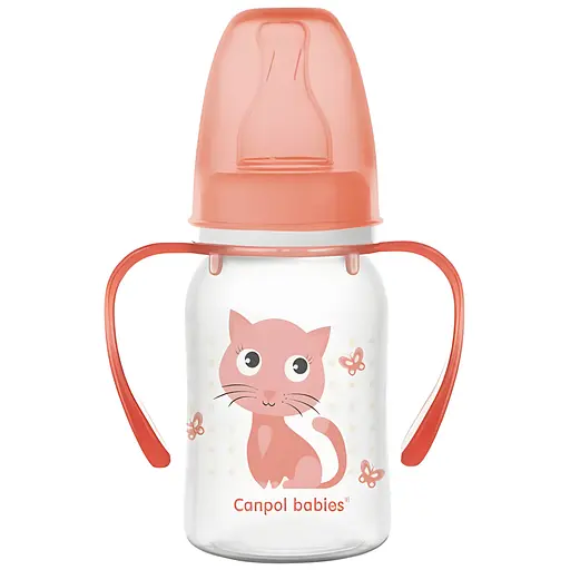 Трехтановая бутылочка с ручками Canpol Babies Ферма 120 мл розовый (11/823)