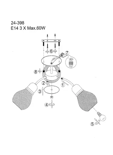 Люстра Brille лофт стельова E27 60W AB (BL-974C/3) - фото 4