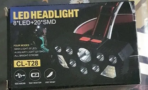 Яркий мощный аккумуляторный налобный фонарь Headlight CLT28 20 светодиодов 35Вт сверхяркий фонарь - фото 9