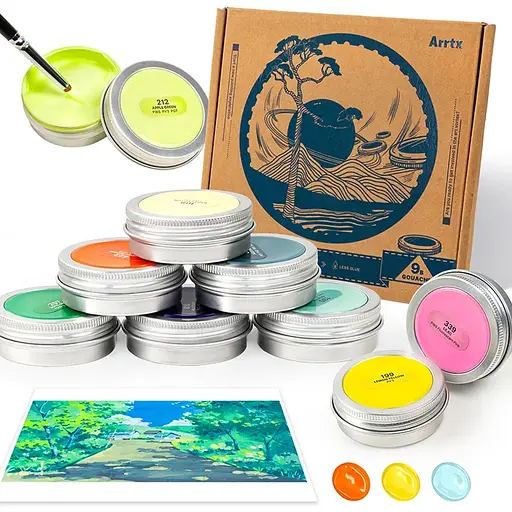 Гуашевые краски Arrtx 9B, 9 цветов