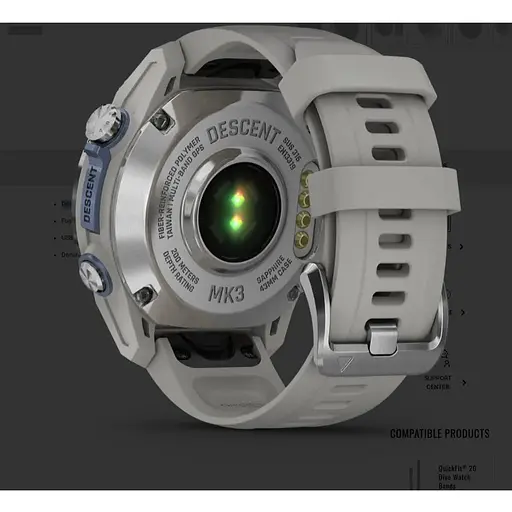 Смарт-часы Garmin Descent Mk3 43 mm Стильная небольшая лента с цветной грай Silicone Band 010-02753-04/03 - фото 8