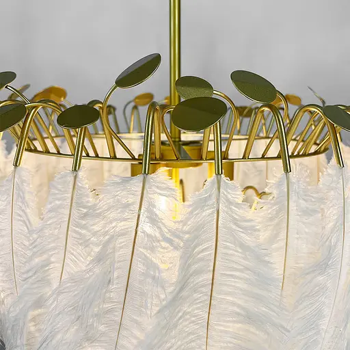 Роскошная золотая люстра с перьями Ø 55 см | Line F | Ст. AS147-550 WT - фото 2