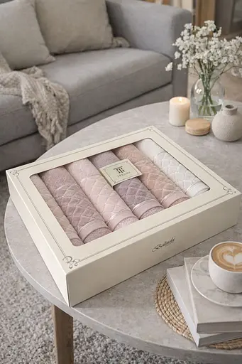 Набір турецьких рушників для ванної 50x90 см 6 шт TC303376179 - фото 3