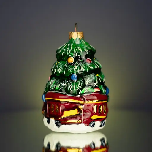 Ялинкова прикраса Різдвяні історії Ялинка з потягом скло (4820001045321) - фото 3