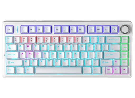 Клавиатура игровая проводная механическая Aula F75 Mechanical White KRGD Red switch ENG/UKR - фото 3