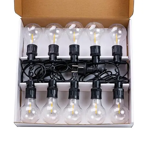 Уличная гирлянда Ретро лампочки 25 шт 7 м с коннектором водонепроницаемая LED гирлянда для улицы Теплый белый - фото 4